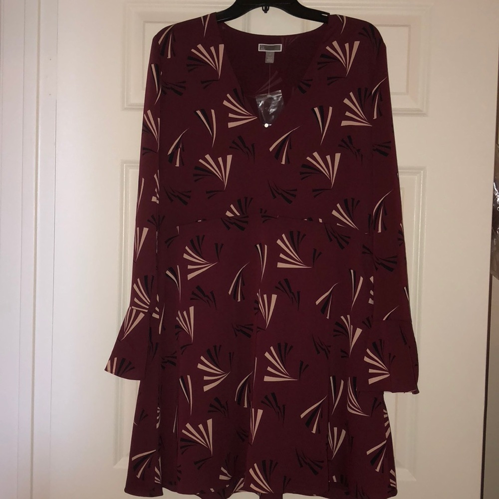 Large Maroon long sleeve dress